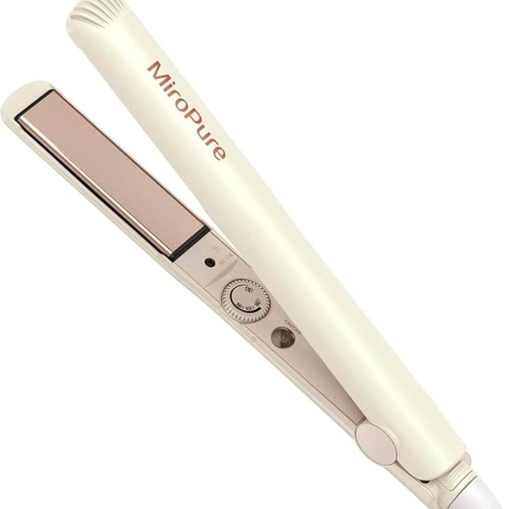 Hair Straightener and Curler 2 in 1 with 3D Ceramic Floating Plates, Beige